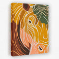 Hippo Ochre Doodle canvas wall art