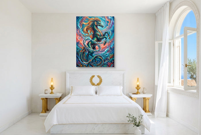 Hippocampus Rising — hippocampus rising bedroom with window 1port flush print