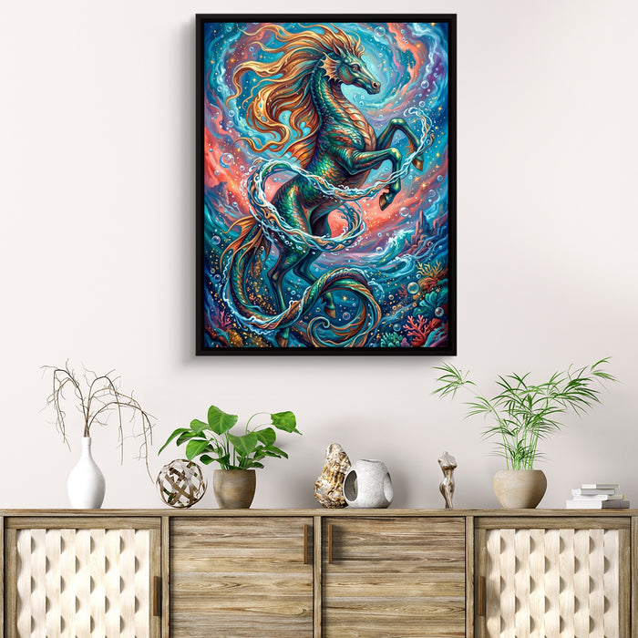 Hippocampus Rising — hippocampus rising sq beach cabinet 1port framed black