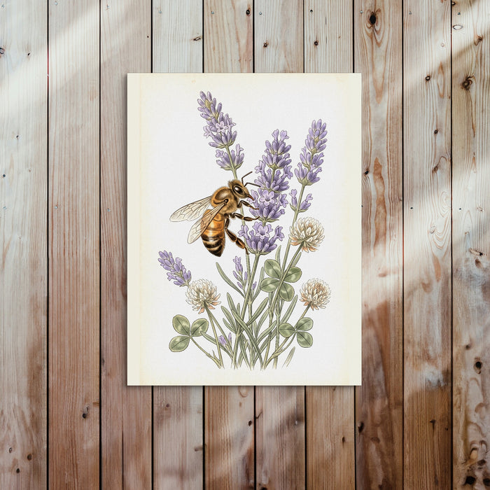 Honeybee Lavender Forage — honeybee lavender forage sq bed 2 wood panel 1port flush print
