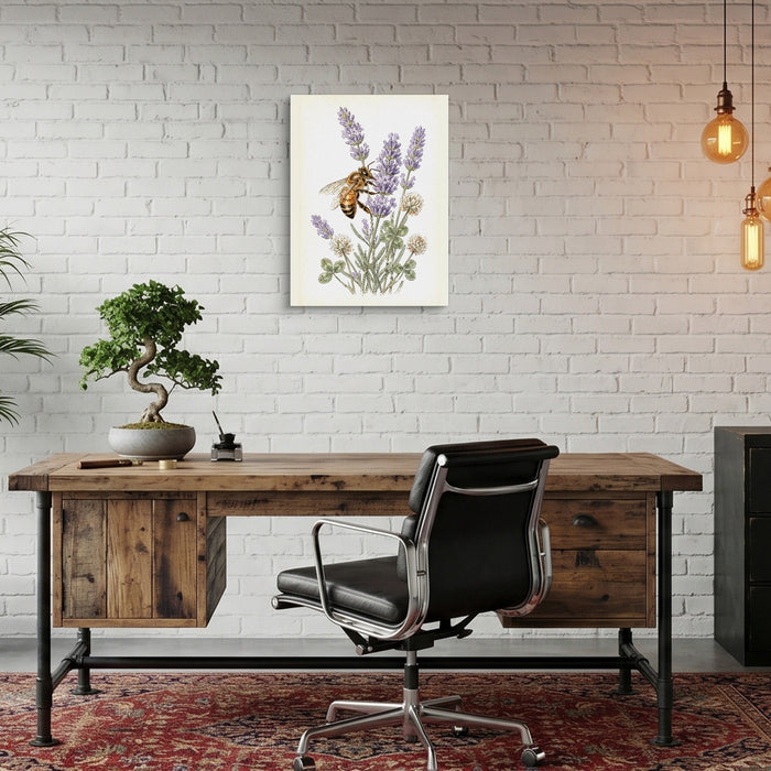 Honeybee Lavender Forage — honeybee lavender forage sq bonsai office 1port flush print