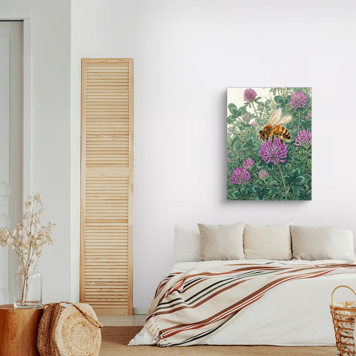 Honeybee Purple Clover — honeybee purple clover sq land nice bedroom 1port flush print