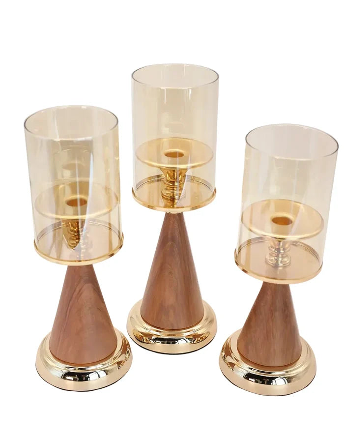 Honeywood Prism Glass Candle Holder -L