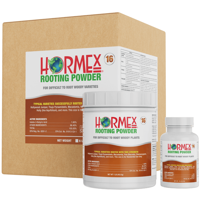 Hormex Rooting Powder 16 – 1.60% IBA Professional - Grade Cloning Hormone for Difficult Hardwood Cuttings - Ed's Plant Shop