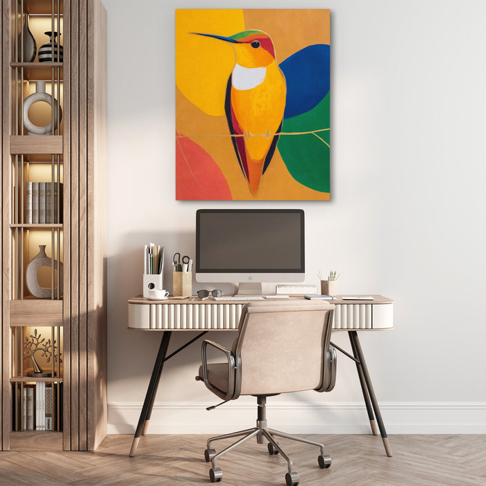 Hummingbird Golden Wings - Luxury Wall Art