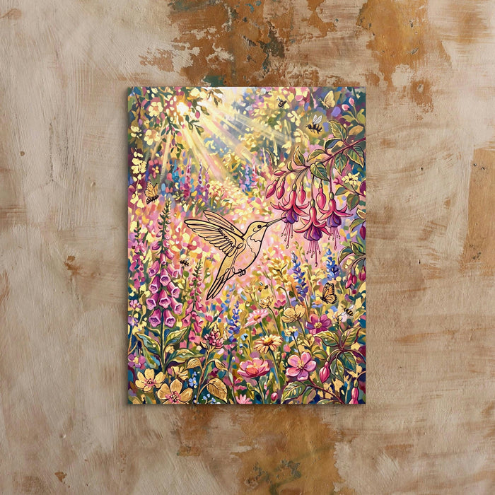Hummingbird Sunlit Garden — hummingbird sunlit garden sq bed 1 clay beige 1port flush print