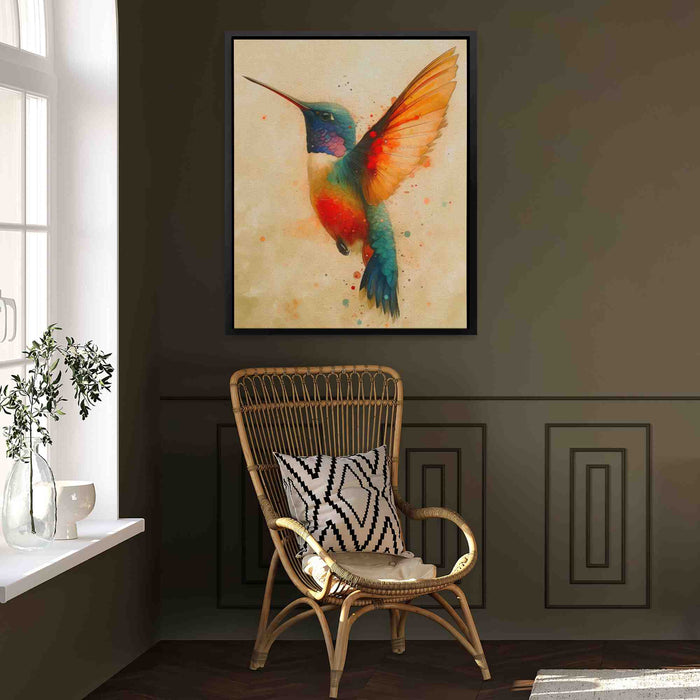 Hummingbird Watercolor - Large Canvas Print