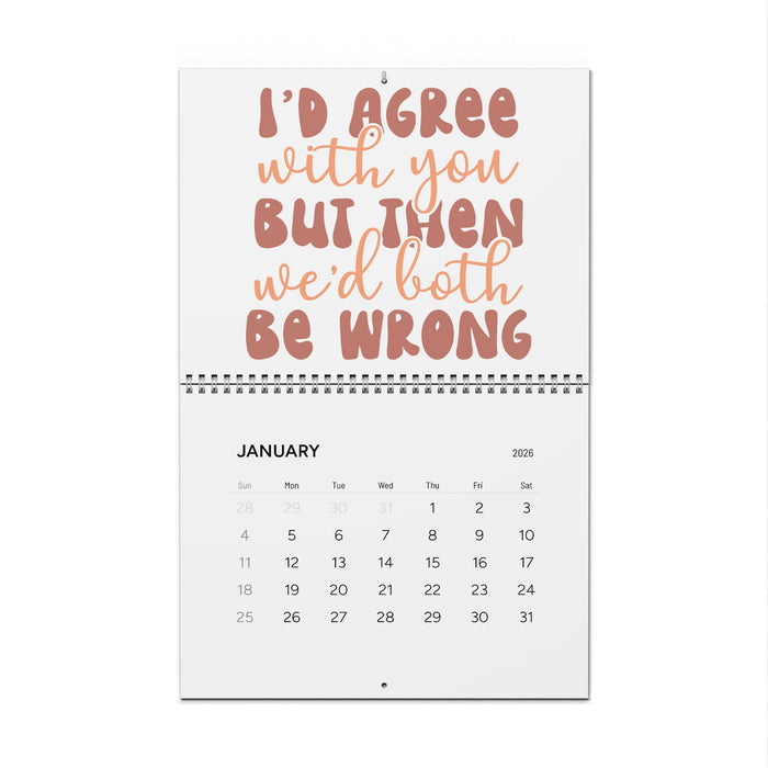 Humorous Wall Calendar 2026 - Monthly Quotes for Laughs Sarcastic