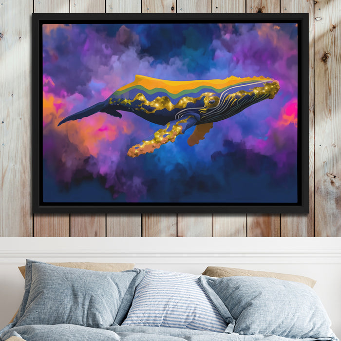 Humpback Whale Nocturne canvas wall art, room view