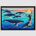 Humpback Whales Sunset canvas wall art