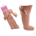 Infants Ribbed Knee Length Socks W/Stitched Bow: S41-Ro - Kidswholesale.co.uk
