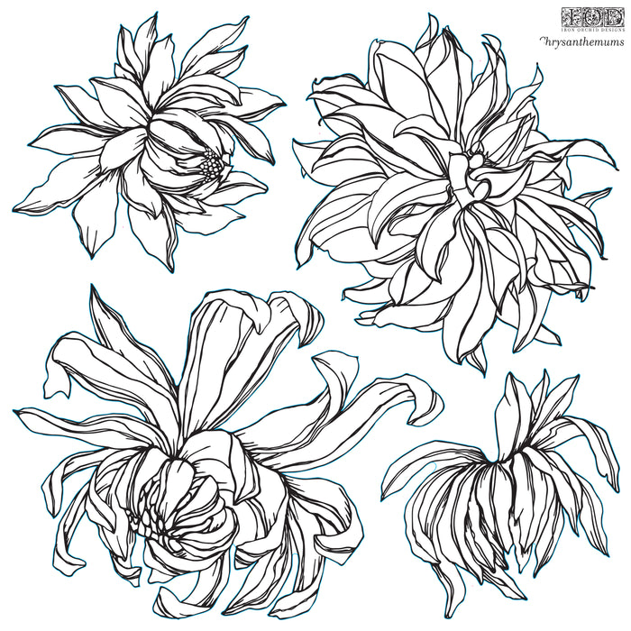 IOD Chrysanthemum 12x12 Stamp