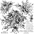 IOD Rose Toile 12x12 Decor Stamp