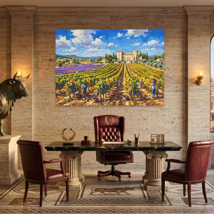 Italian Harvest Gold canvas wall art, room view