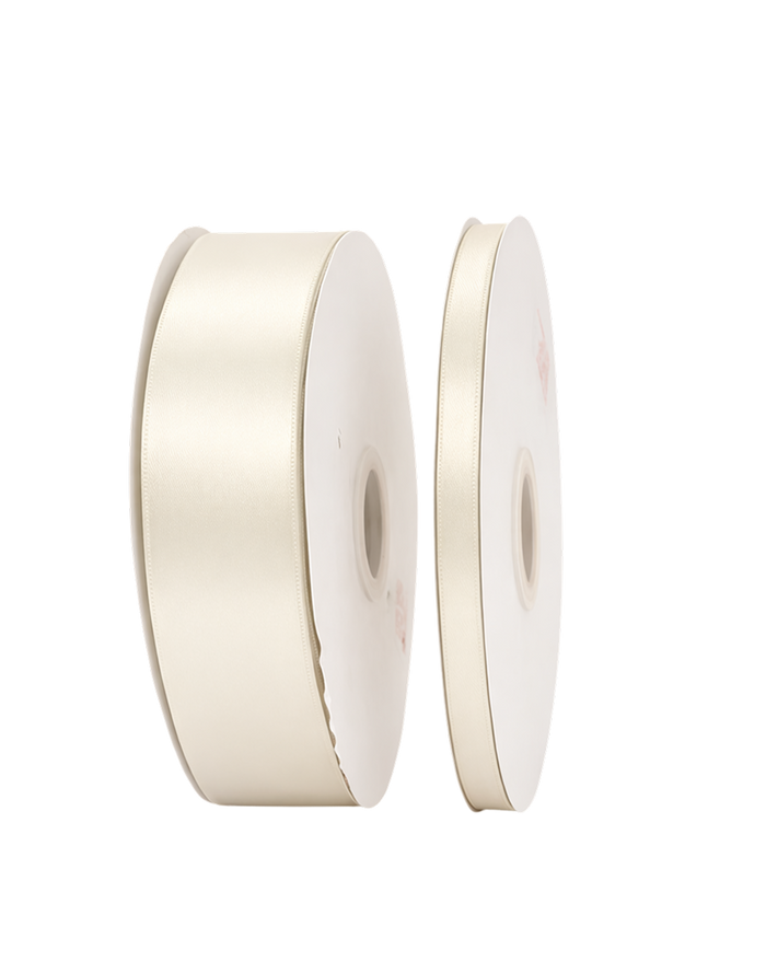 Ivory Double Faced Satin Ribbon - 100 Yards 1.5"