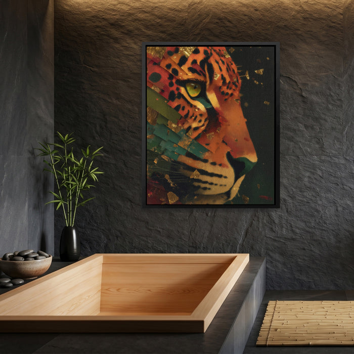 Jaguar Rust Geometric canvas wall art, room view