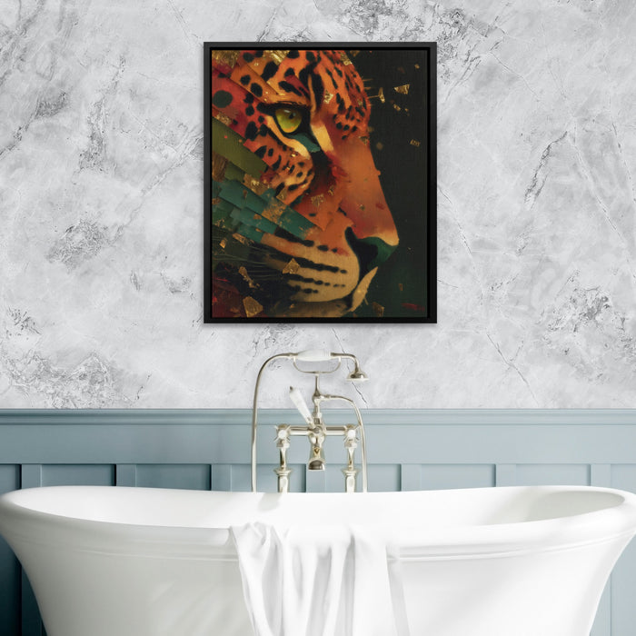 Jaguar Rust Geometric canvas wall art, room view