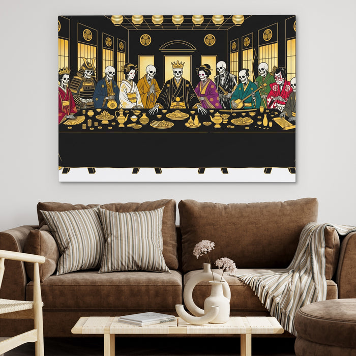 Japanese Death Feast canvas wall art, room view