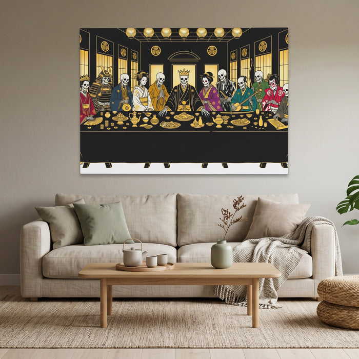 Japanese Death Feast canvas wall art, room view
