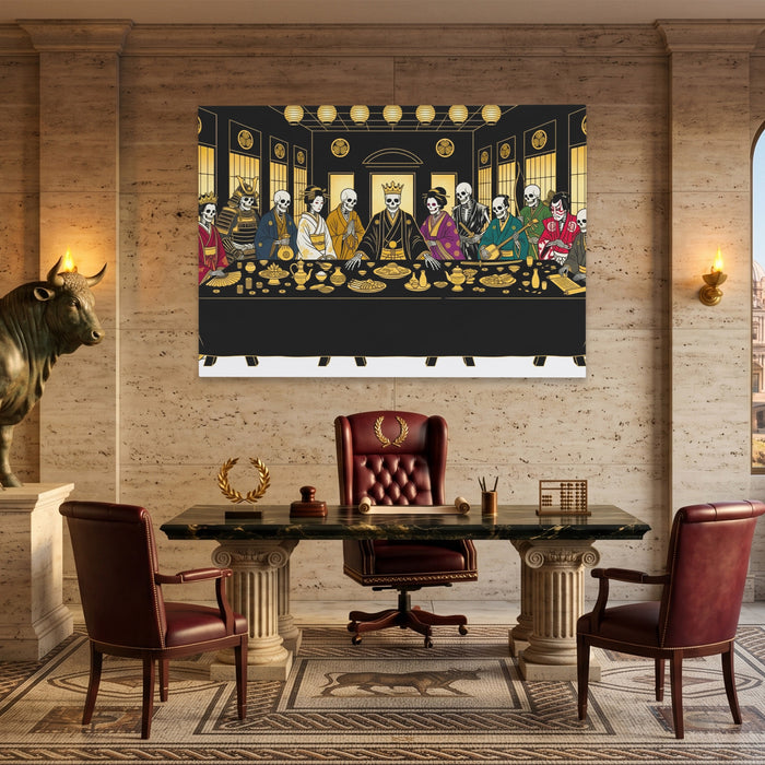 Japanese Death Feast canvas wall art, room view