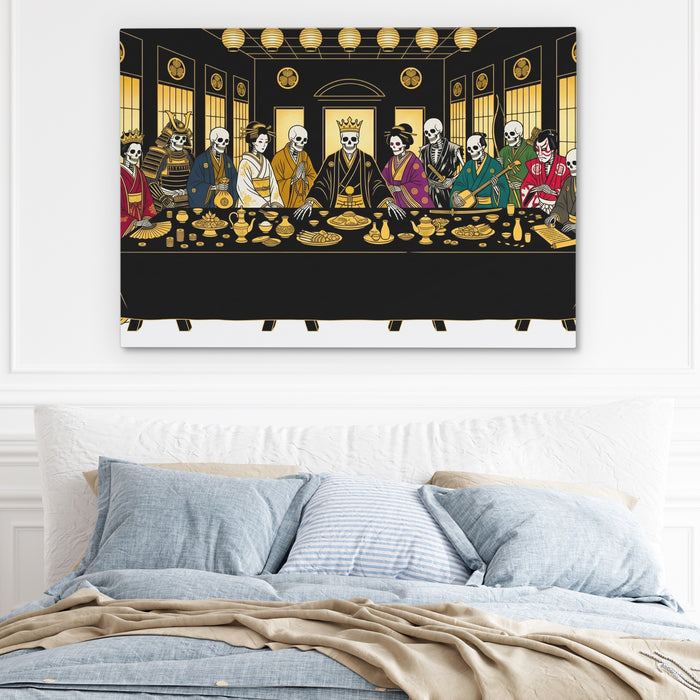 Japanese Death Feast canvas wall art, room view