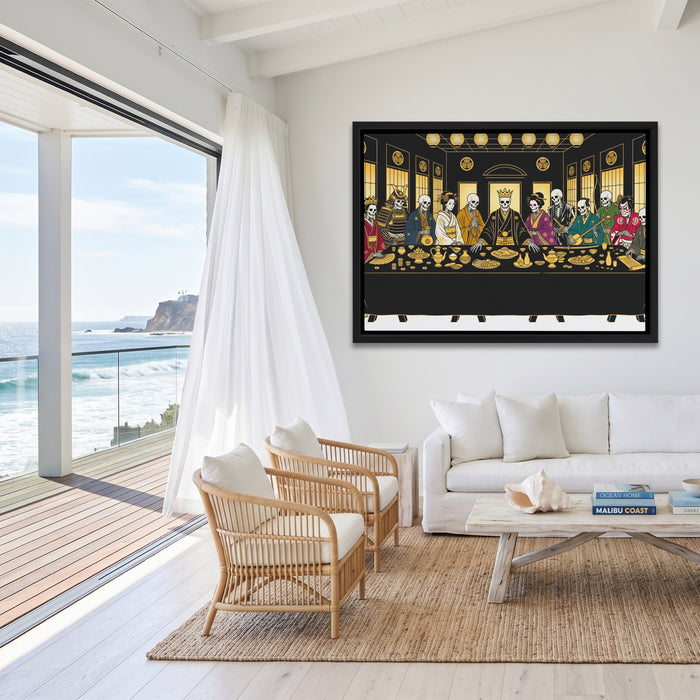 Japanese Death Feast canvas wall art, room view