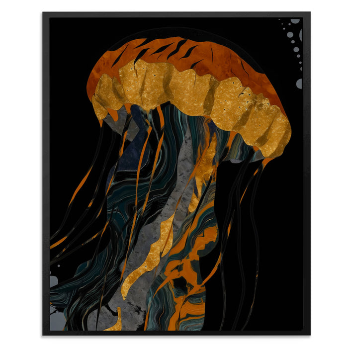 Jellyfish Azure Drift canvas wall art, room view