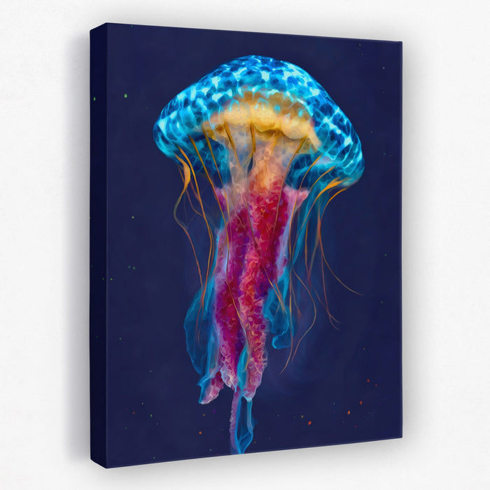 Jellyfish Cerulean Glow canvas wall art
