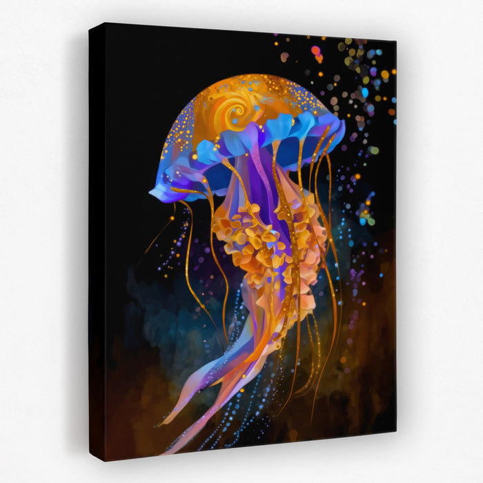 Jellyfish Cerulean Luminescence canvas wall art