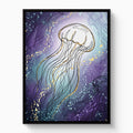 Jellyfish Golden Shimmer — jellyfish golden shimmer white studio framed black
