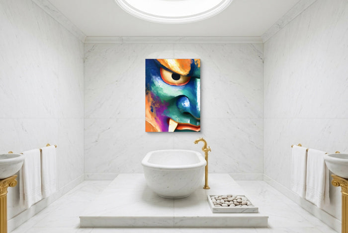 Kabuki Demon Graphic — kabuki demon graphic luxury bathroom interior 2 1port flush print