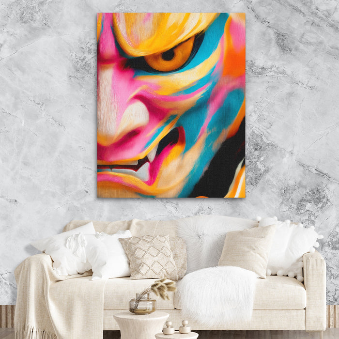 Kabuki Demon King canvas wall art, room view