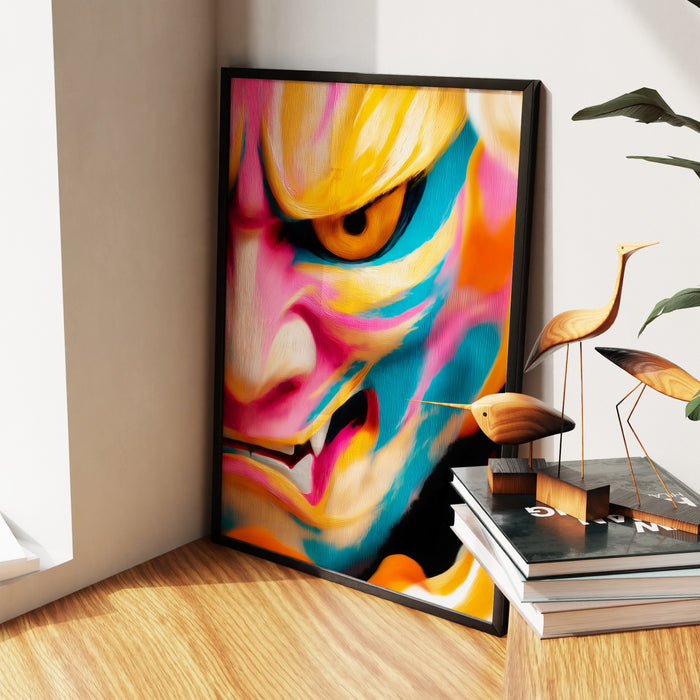 Kabuki Demon King canvas wall art, room view
