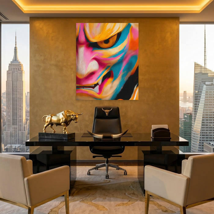 Kabuki Demon King canvas wall art, room view