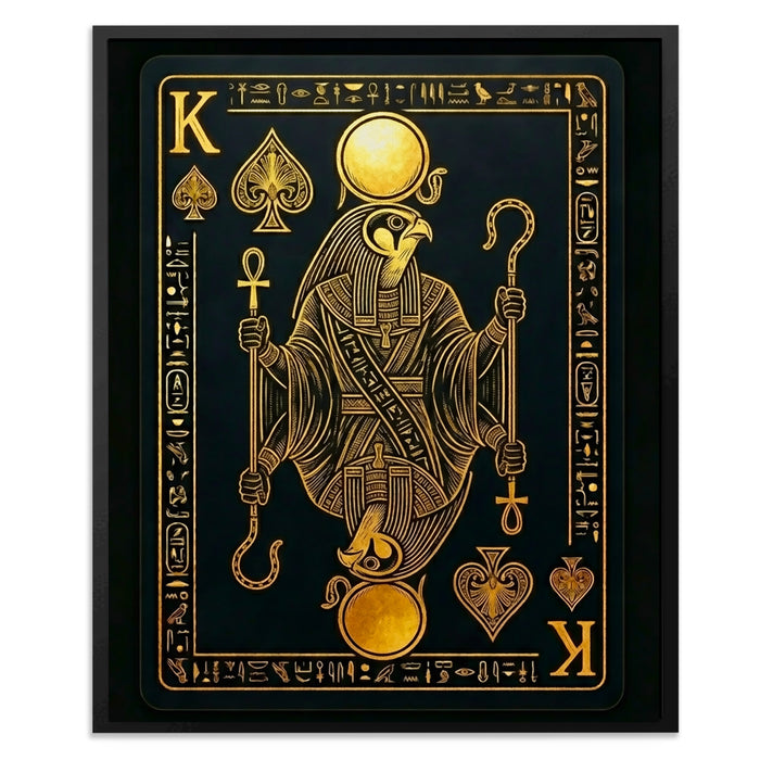 King Of Spades Egyptian Card canvas wall art, room view