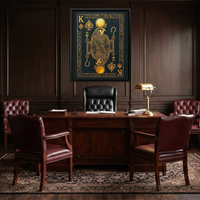 King Of Spades Egyptian Card canvas wall art, room view