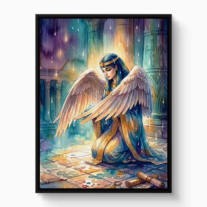 Kneeling Temple Oracle — kneeling temple oracle white studio framed black