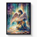 Kneeling Temple Oracle — kneeling temple oracle white studio framed black