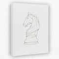 Knight’s Gambit - Black and White Canvas Wall Art