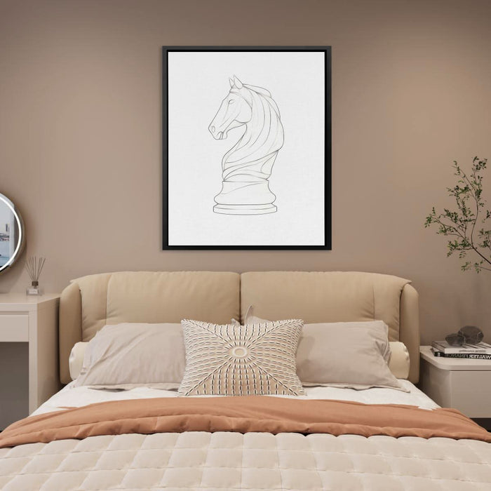 Knight’s Gambit - Chess Wall Art in Black Frame