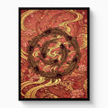 Koi Golden Flow — koi golden flow white studio framed black