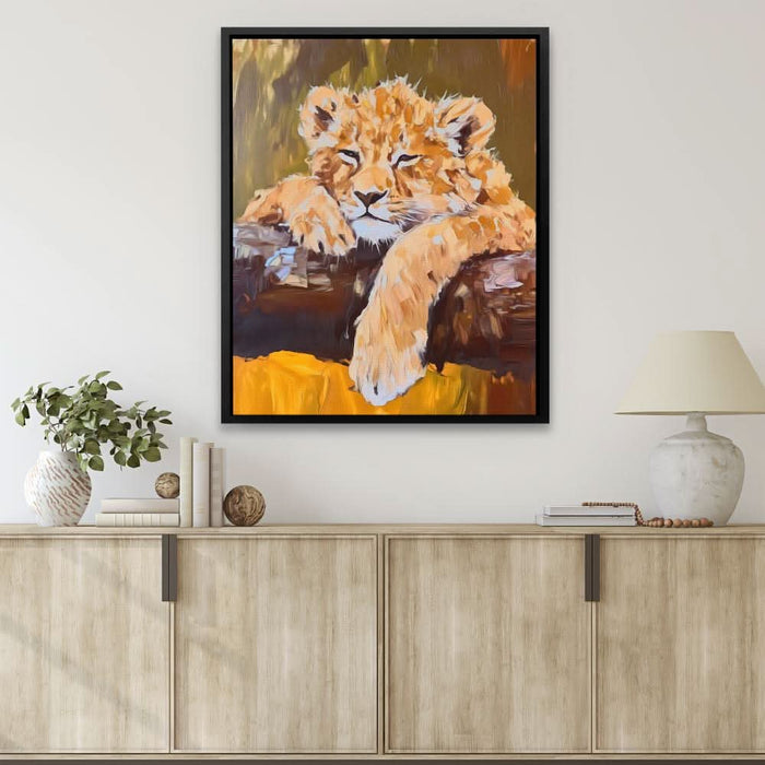 Lazy Lion Cub - Large Contemporary Canvas Print
