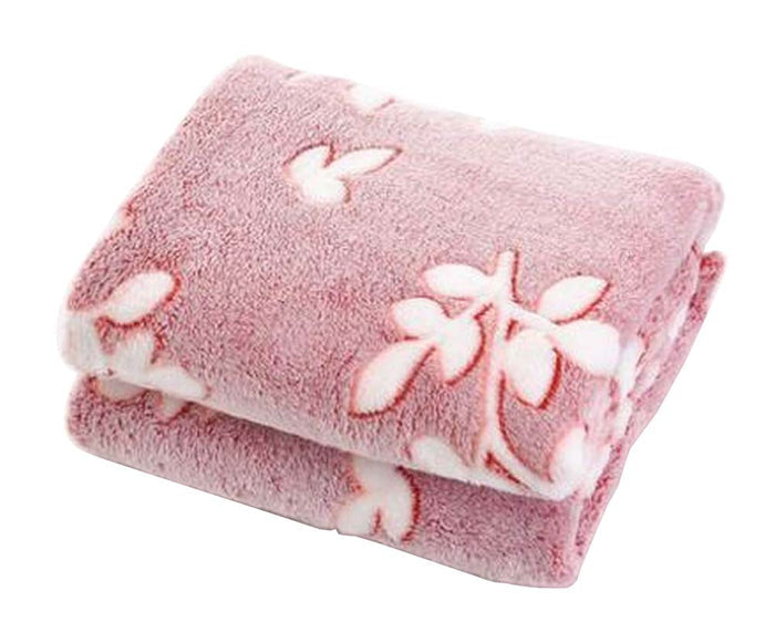 [Leaf-2] Coral Velvet Throw Blanket Couch Sofa Blanket Lovely Baby Blanket