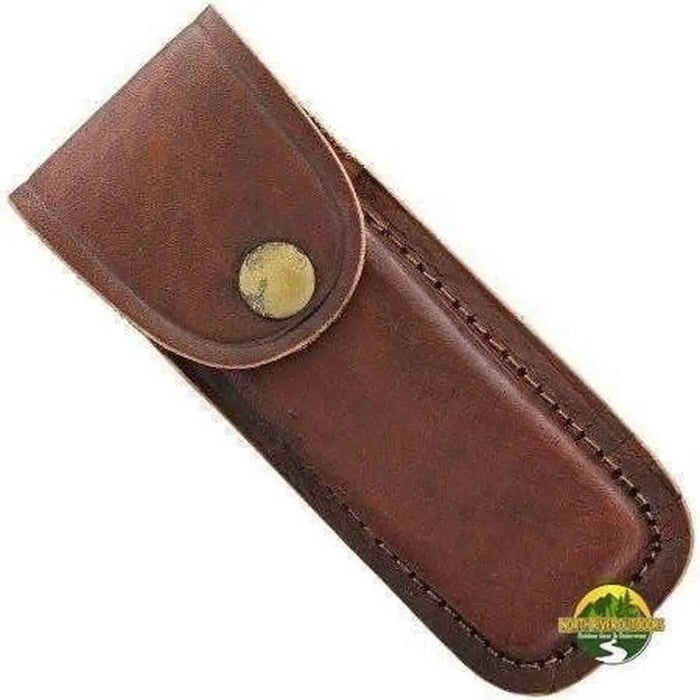 Leather Belt Sheath Fits up to 5" Closed Knives - NORTH RIVER OUTDOORS