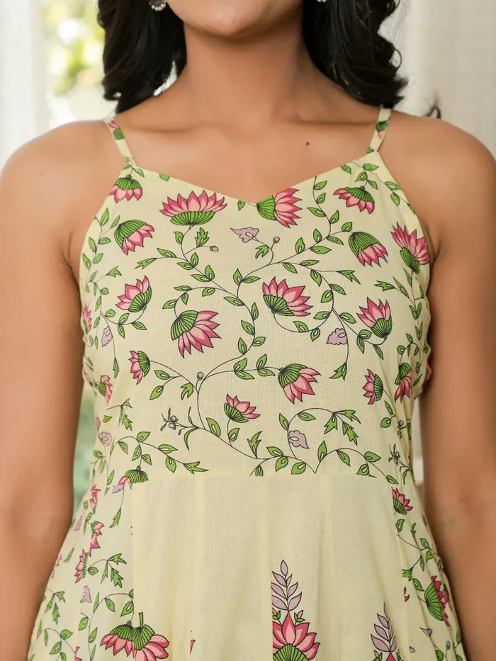 Lemon Anarkali Set