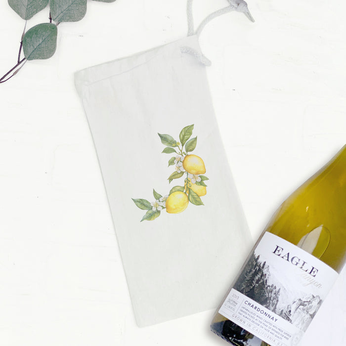 Lemon Branch Corner - Canvas Wine Bag