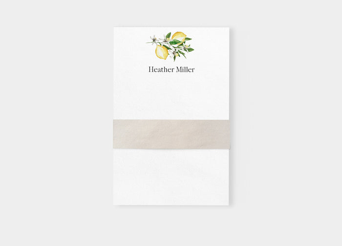 Lemon Greenery Personalized Notepad
