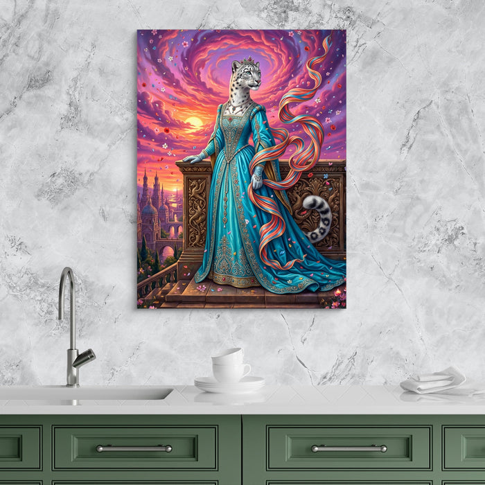 Leopard Balcony Sunset — leopard balcony sunset sq kitchen granite purple 1port flush print