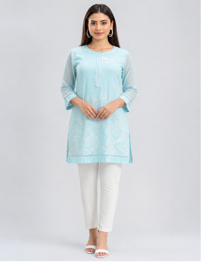 Light Blue Short Kurti