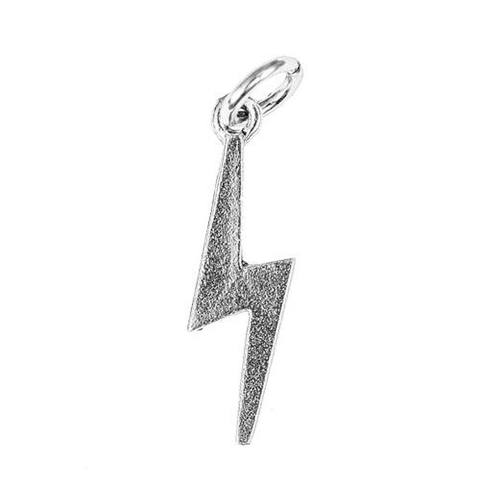 Lightning Bolt Silver Character Charm